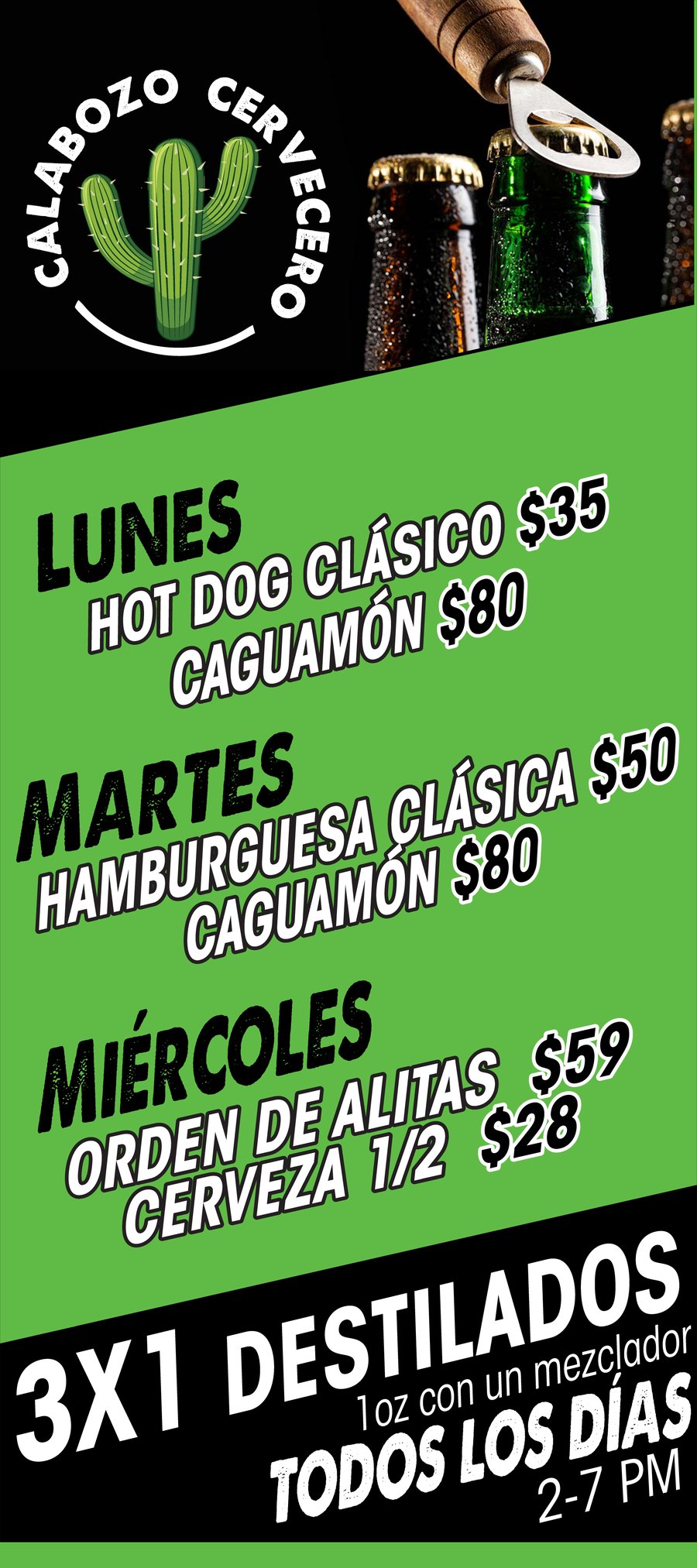 Promociones de lunes a miércoles
